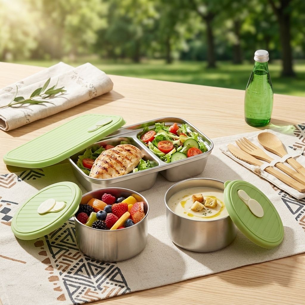 Meal Prep Meal Ideas - Caixa Bento de Aço Inoxidável 304