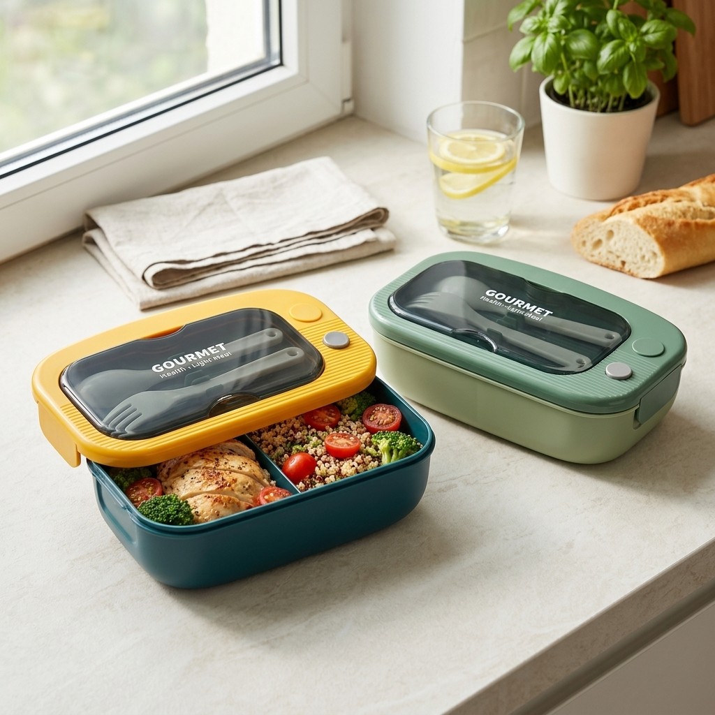 Meal Prep Meal Ideas - Marmita Plástica para Micro-ondas, Caixa de