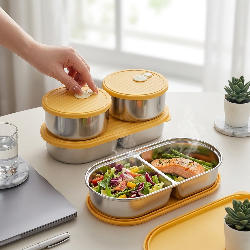 Meal Prep Meal Ideas - Conjunto de Caixa Bento de Aço