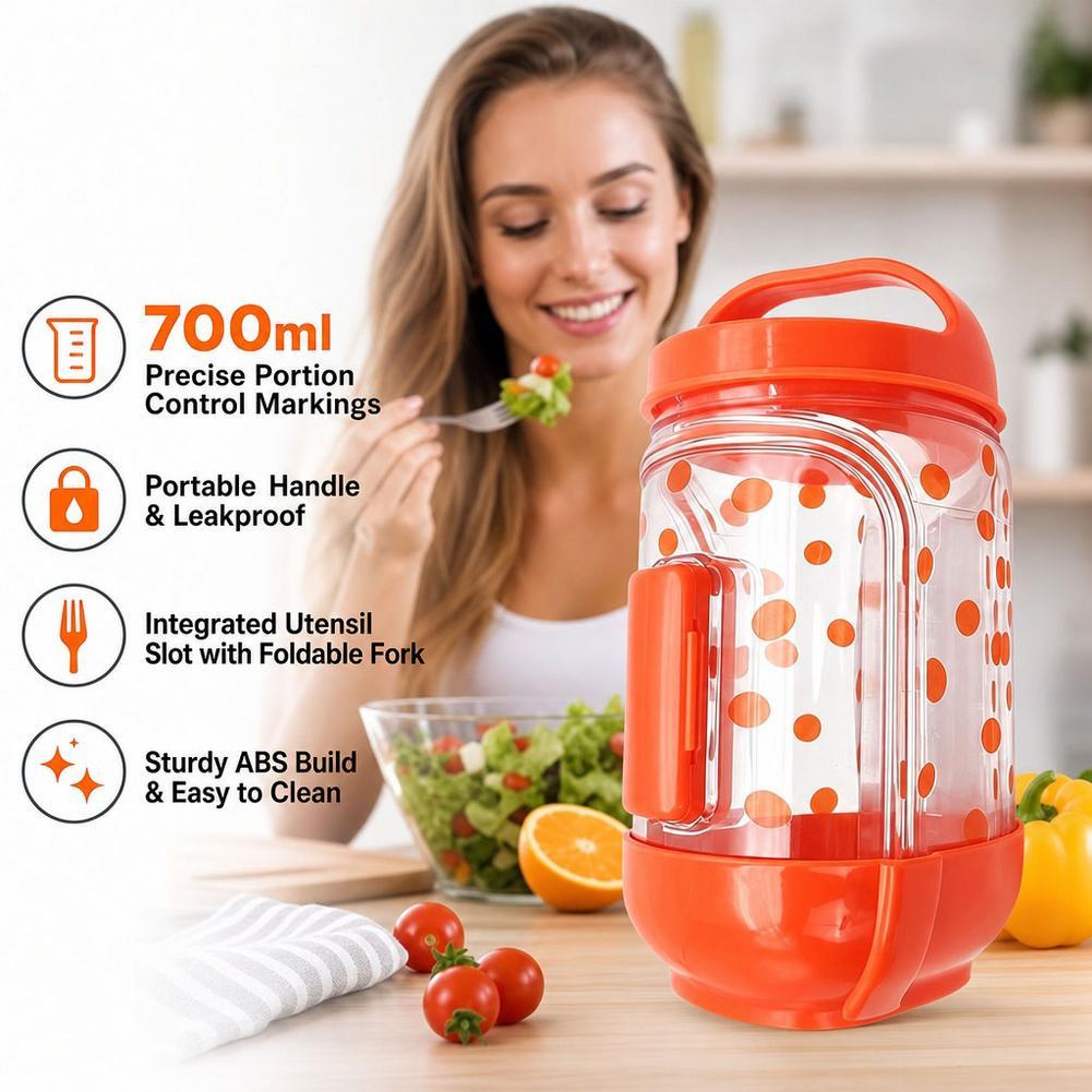 Meal Prep Jar Salad - Copo para Salada, Garfo, Recipiente para