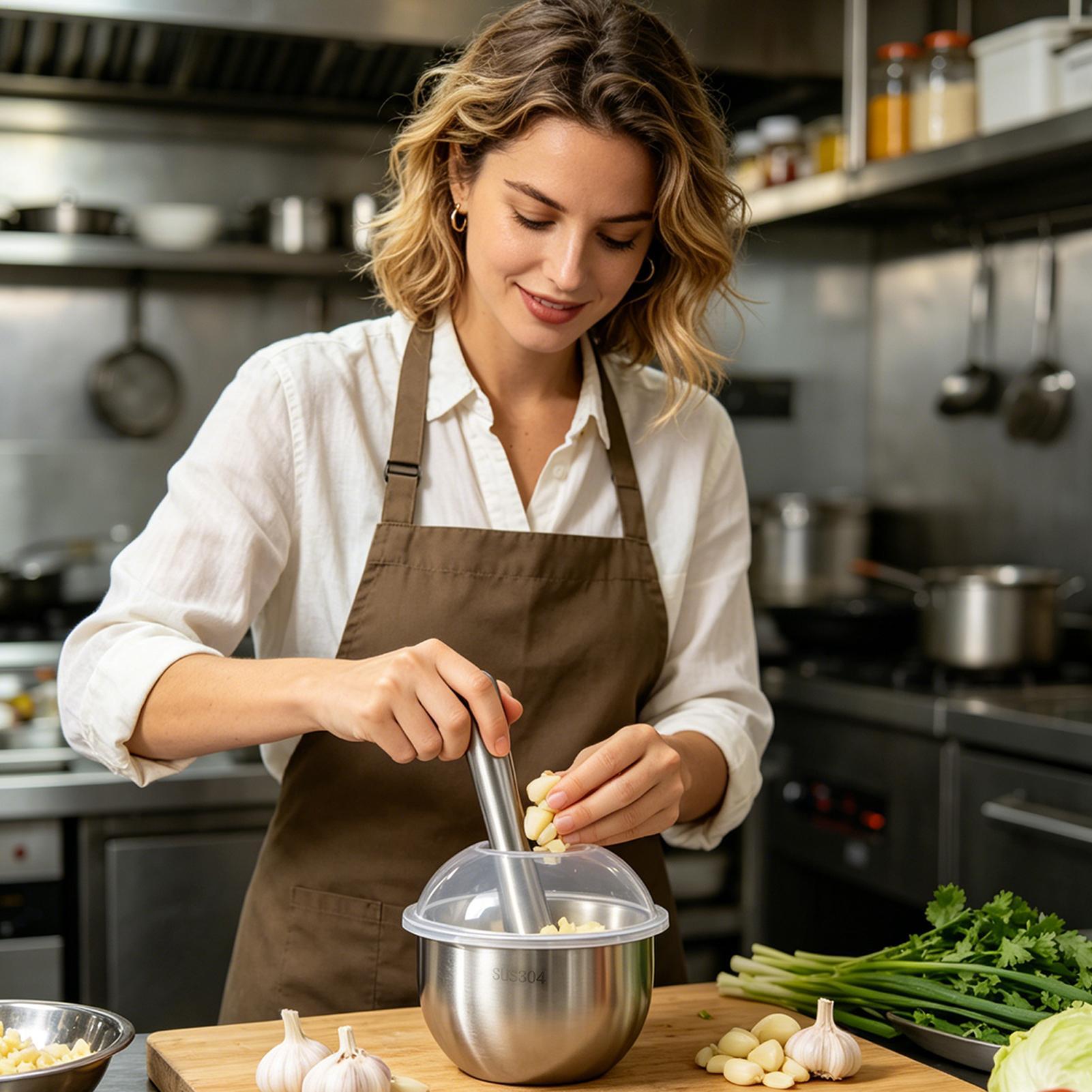 Meal Prep Manual - Espremedor de Alho Manual de Aço