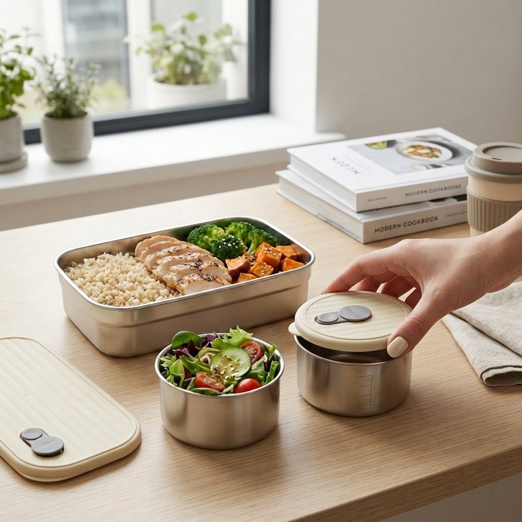 Meal Prep Meal Ideas - Conjunto de Caixa Bento em Aço