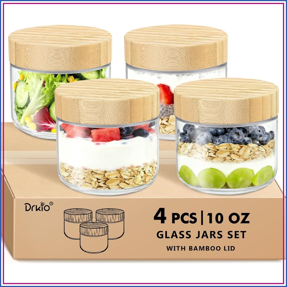 Meal Prep Jar Salad - Potes de Vidro Herméticos de Boca