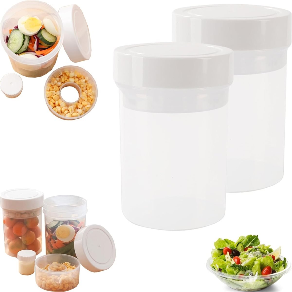 Frascos de salada à prova de v - Meal Prep Jar Salad avaliação e preço