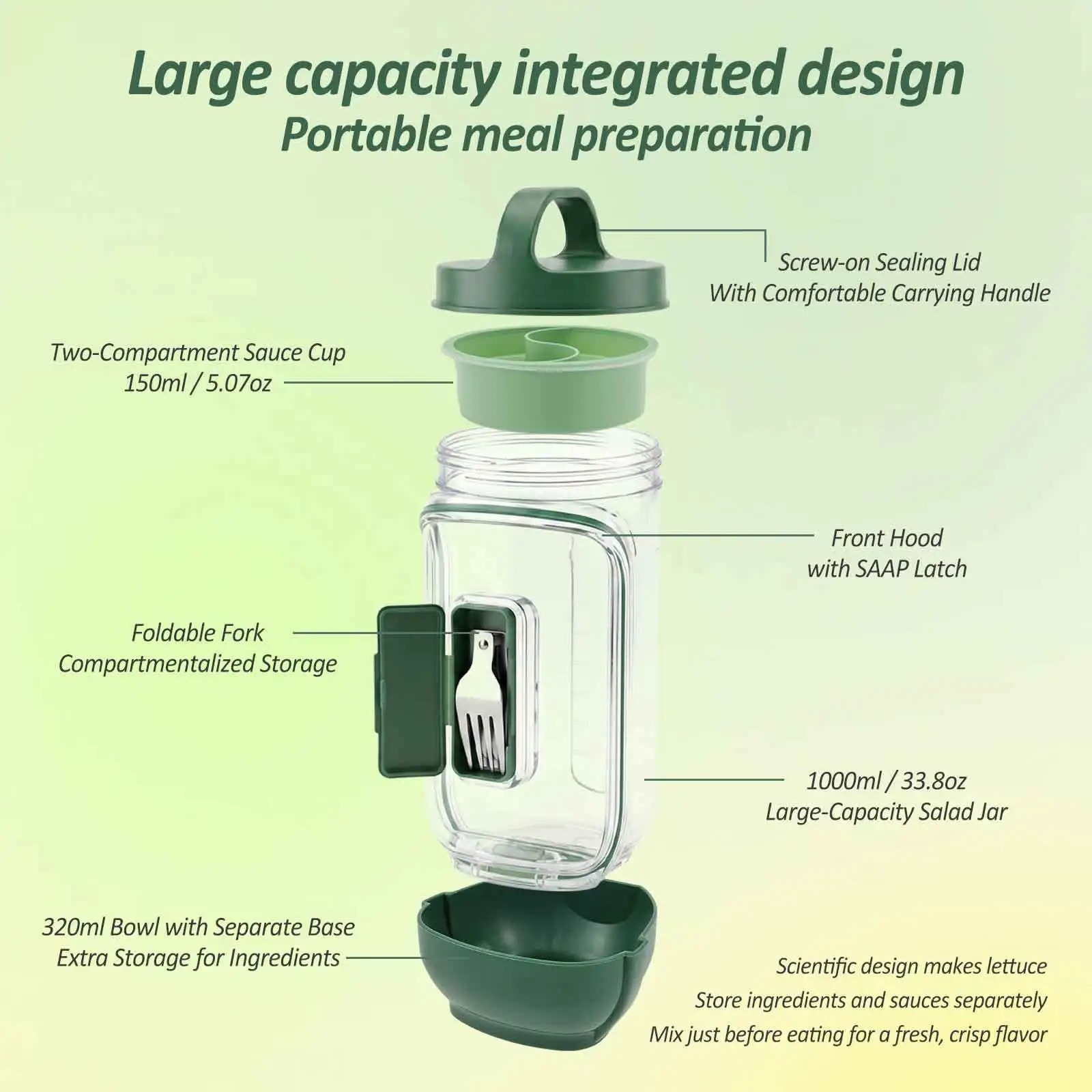 Novo Pote de Salada Portátil à - Meal Prep Jar Salad avaliação e preço