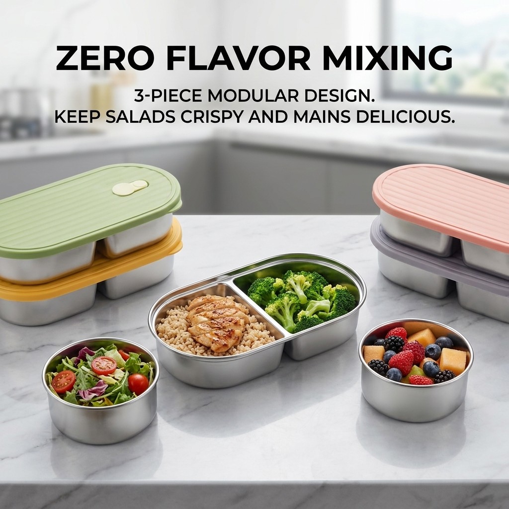 Conjunto de Caixa Bento de Aço - Meal Prep Meal Ideas avaliação e preço