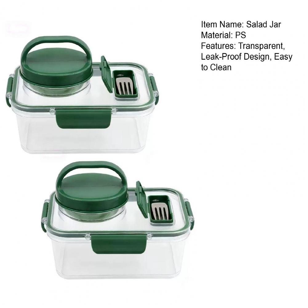 Kit 2 Potes Herméticos para Sa - Meal Prep Jar Salad avaliação e preço
