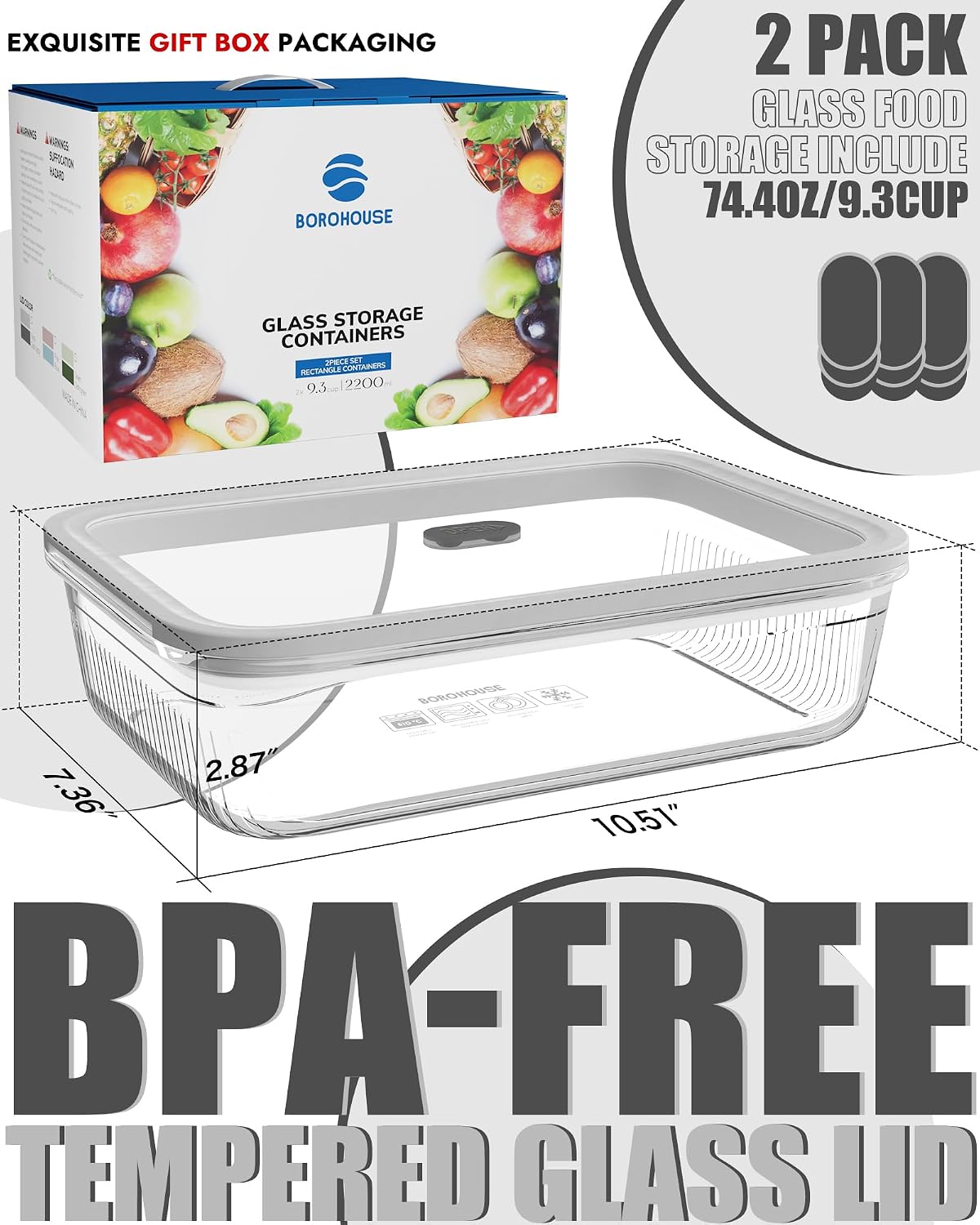 Conjunto de 2 Recipientes de A - Meal Prep Box avaliação e preço