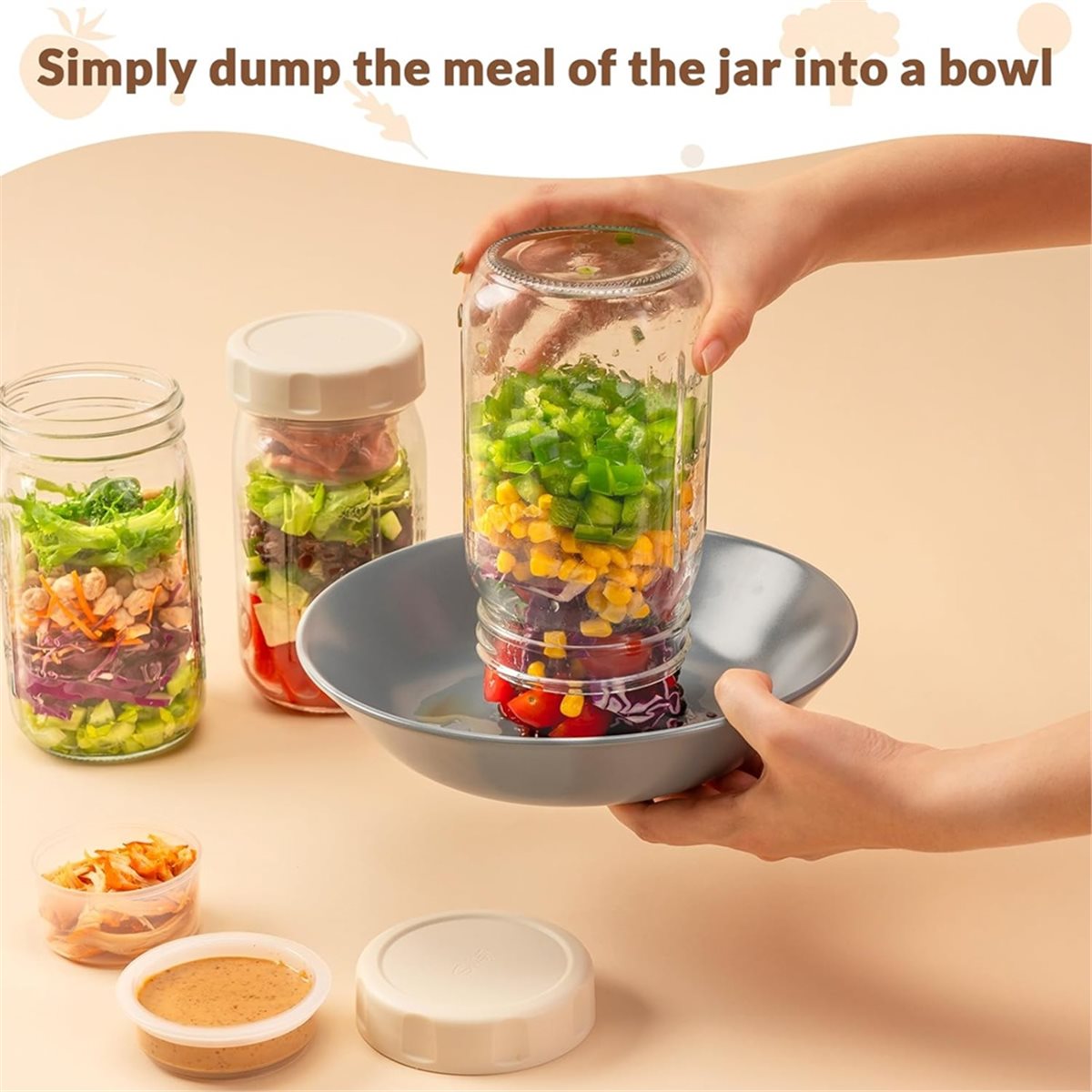 A67T NOVO Kit com 4 Potes de V - Meal Prep Jar Salad avaliação e preço