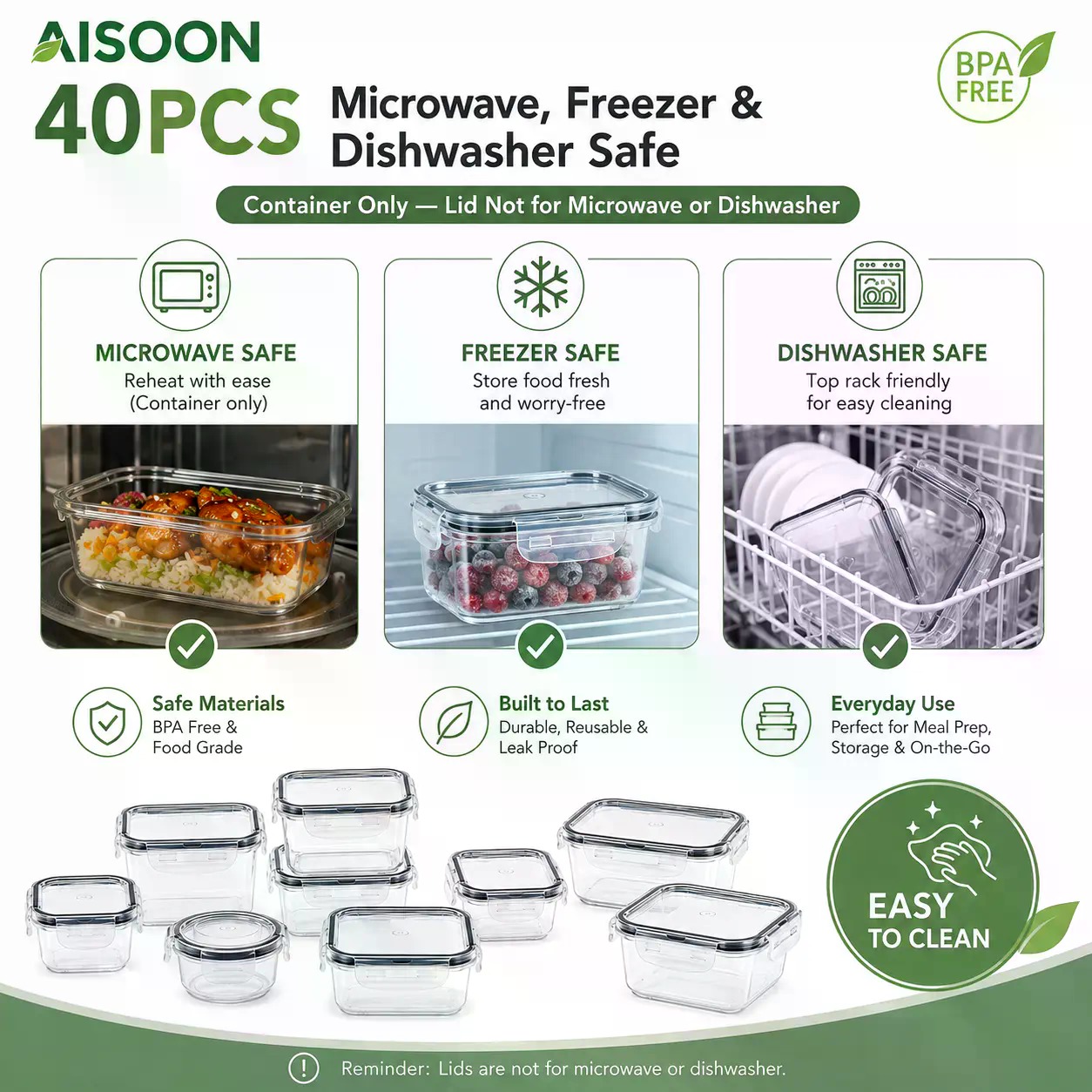 Conjunto de 40 Recipientes de  - Meal Prep Container avaliação e preço