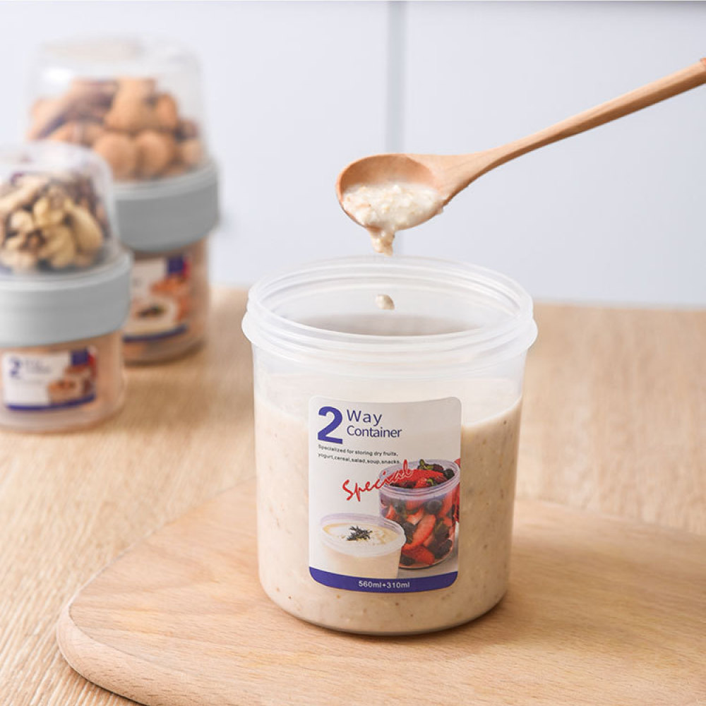 Recipiente Portátil de Dupla C - Meal Prep Jar Salad avaliação e preço